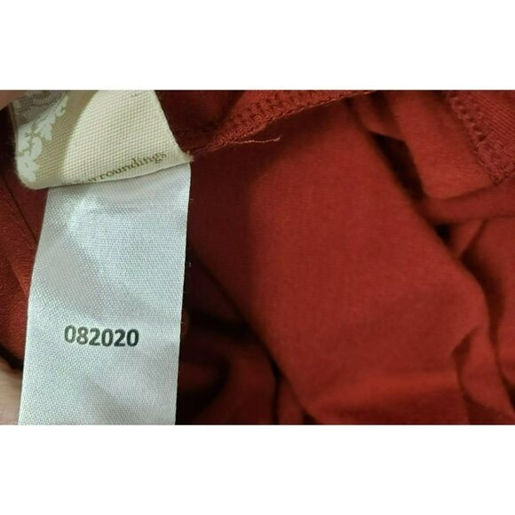 Soft Surroundings Asymmetrical Hem Long Sleeve Top, Sz XL, Rust, Contrast layer - Picture 7 of 7